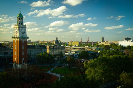 Clock tower in a city, Torre Monumental, Retiro, Buenos Aires, Argentina