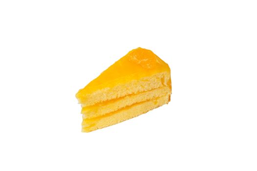 Orange cake isolated on white