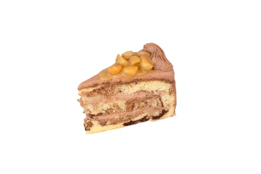 Cream cake with nuts on top