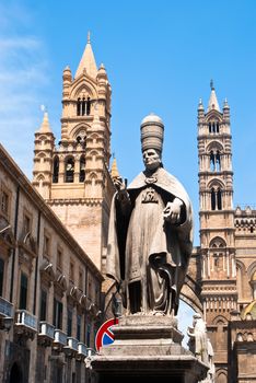 Detail of the cathedral of Palermo. Sicily. Italy