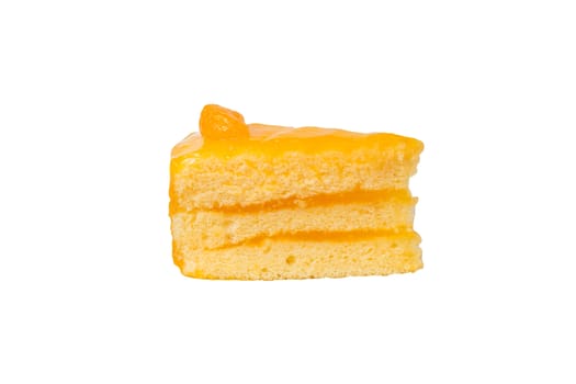 Orange cake isolated on white