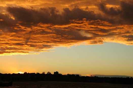 Storm clouds in the sky at dusk, Sydney, New South Wales, Australia