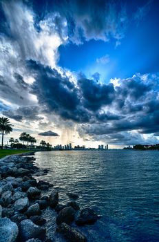 Clouds over the Atlantic ocean, Miami, Miami-Dade County, Florida, USA