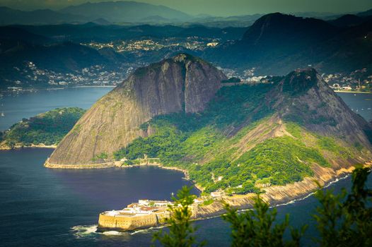 High angle view of a coastline, Niteroi, Rio De Janeiro, Brazil