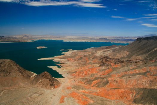 The Colorado river and its lakes formed by the Hoover and Davis Dams.