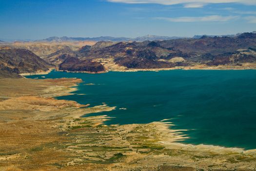 Scenic view of blue water of Colorado river, Arizona and Nevada, U.S.A.