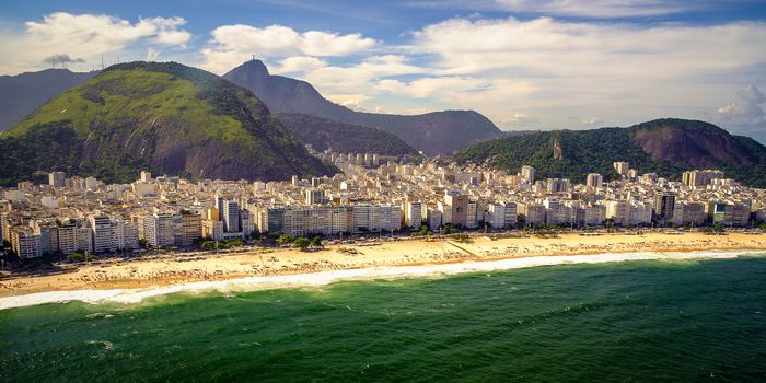 Buildings at the waterfront, Copacabana Beach, Rio de Janeiro, Brazil