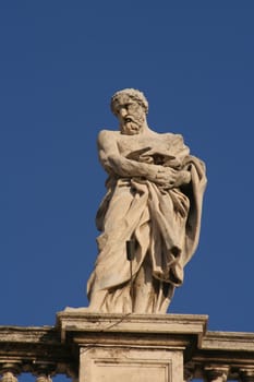 Detail of the statues surrounding the St. Peter's Square, Vatican City, Rome, Rome Province, Lazio, Italy