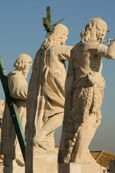 Detail of the statues surrounding the St. Peter's Square, Vatican City, Rome, Rome Province, Lazio, Italy