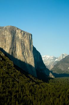 Rock formations in a valley, El Capitan, Yosemite Valley, Yosemite National Park, California, USA