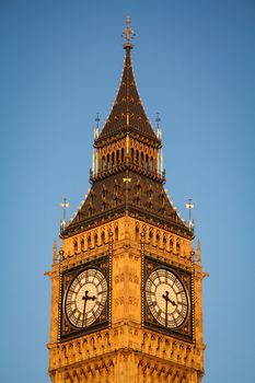 The Elizabeth Tower, commonly known as the Big Ben, at the north end of the Palace of Westminster in London.