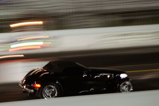 Sports car moving on a track, Moroso Motorsports Park, Jupiter, Palm Beach County, Florida, USA