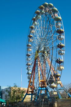 Ferris wheel in an amusement park along the canals of the Parana Delta, Rio de La Plata, Buenos Aires, Argentina