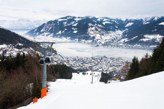 Cable car going to Schmitten ski resort in Zell Am See, Austria