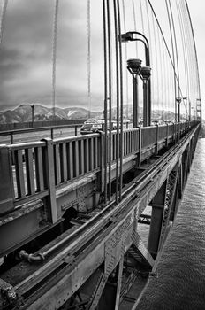 Architectural details of the Golden Gate Bridge, San Francisco Bay, San Francisco, California, USA