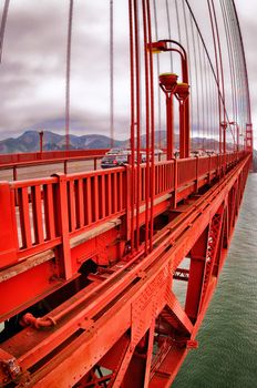 Architectural details of the Golden Gate Bridge, San Francisco Bay, San Francisco, California, USA