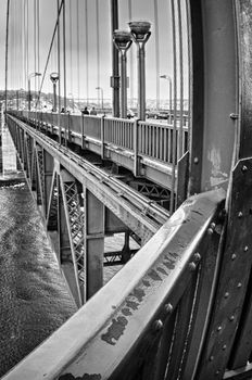 Architectural details of the Golden Gate Bridge, San Francisco Bay, San Francisco, California, USA