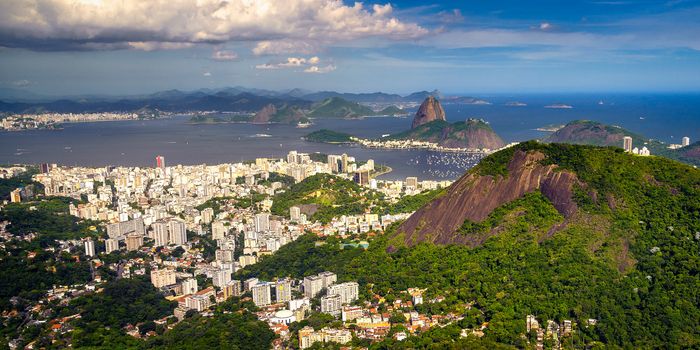 Buildings at the waterfront, Guanabara Bay, Rio De Janeiro, Brazil