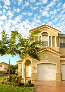 A typical house in the suburbs of Miami, Florida.