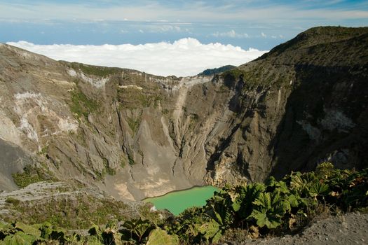 Scenic view of crater of Irazu Volcano, Costa Rica.