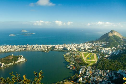 High angle view of Hipodromo da Gavea in Rio de Janeiro, Brazil