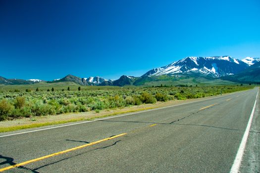 Scenic view of June Lake Loop highway near to Yosemite Tioga Pass, California, U.S.A.