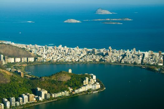 The Lagoa Rodrigo de Freitas, a lagoon and district in the Lagoa, Zona Sul (South Zone) of Rio de Janeiro.