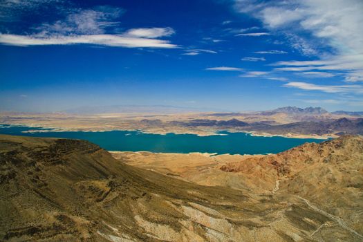 Lake Mead surrounded by rocks, Colorado River, Las Vegas, Nevada, USA