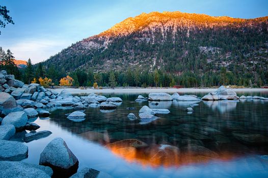 Rocks in a lake, Lake Tahoe, Sierra Nevada, California, USA