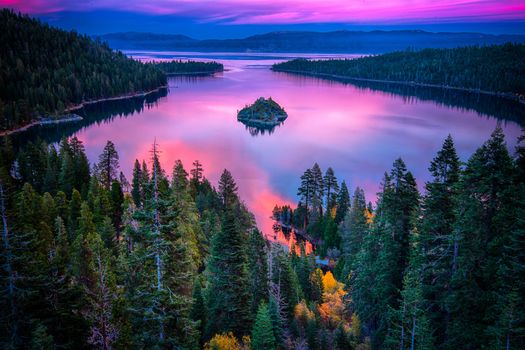 High angle view of a lake, Lake Tahoe, Sierra Nevada, California, USA