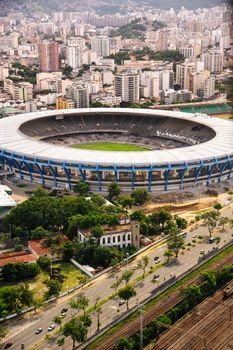 Aerial view of Maracana stadium in Rio de Janeiro, Brazil.
