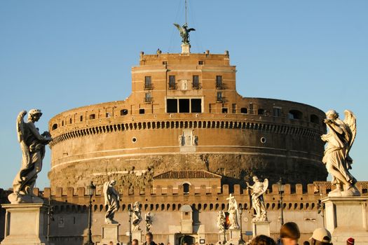 The Mausoleum of Hadrian, usually known as Castel Sant'Angelo in Parco Adriano, Rome, Italy.