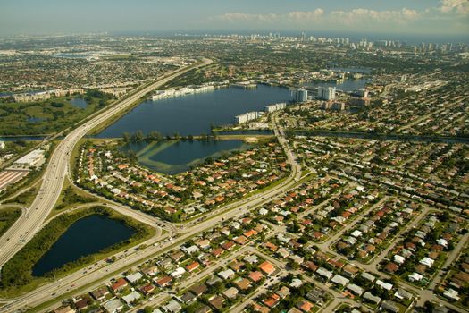 Aerial view of Miami, Florida, USA