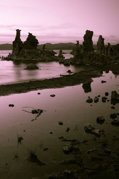 Scenic view of sunset over Mono Lake close to Tioga Pass, Yosemite, California, U.S.A.