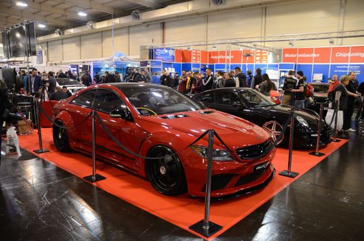 ESSEN, GERMANY - November 30: Mercedes and Porsche tunning by Boxter company in Essen Motor Show in Germany, on November 30, 2013.