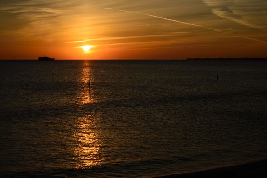 Sunset over the Atlantic ocean, Fort Myers, Lee County, Florida, USA