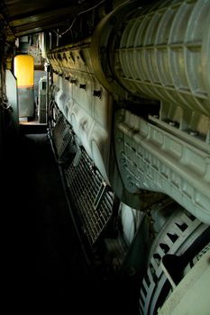 The interior of an old locomotive.