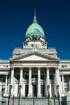 Facade of Palacio Del Congreso building, Buenos Aires, Argentina