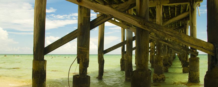 Pier in the Atlantic Ocean, Miami, Miami-Dade County, Florida, USA