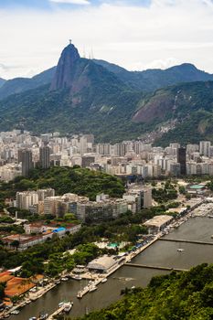 Rio de Janeiro with the statue of Christ the Redeemer looming over it.