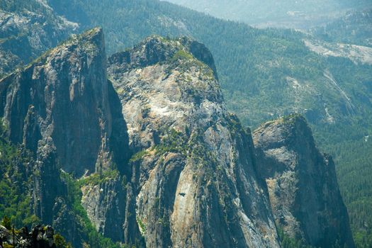 Rock formations in a valley, Sentinel Dome, Yosemite Valley, Yosemite National Park, California, USA