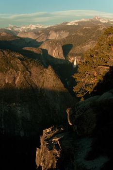 Rock formations in a valley, Glacier Point, Yosemite Valley, Yosemite National Park, California, USA