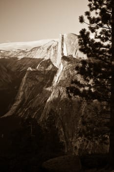 Rock formations in a valley, Glacier Point, Yosemite Valley, Yosemite National Park, California, USA