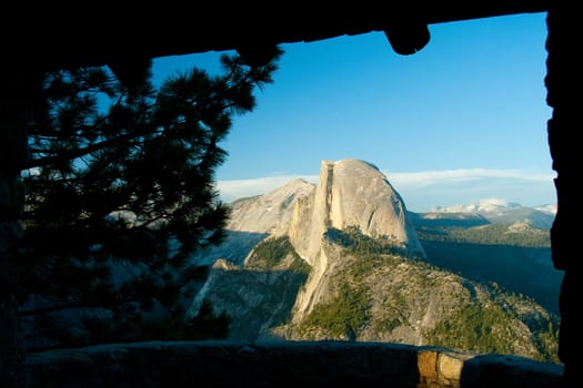 Rock formations in a valley view from Glacier Point, Yosemite Valley, Yosemite National Park, California, USA