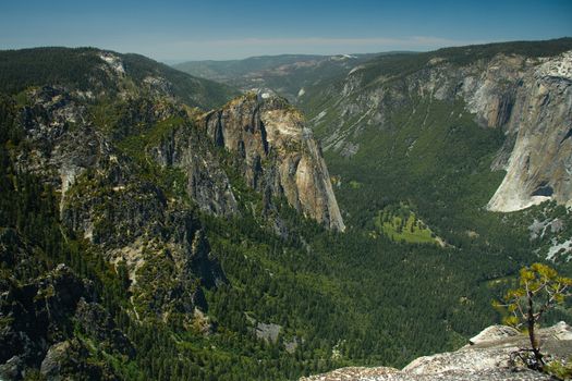 Rock formations in a valley from Glacier Point, Yosemite Valley, Yosemite National Park, California, USA