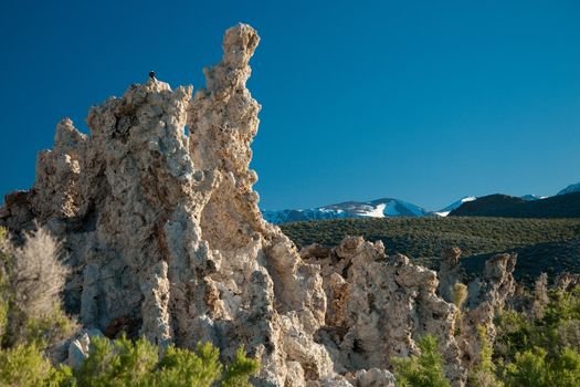 Scenic view of rock formations on Mono Lake close to Tioga Pass, Yosemite National Park, California, U.S.A.