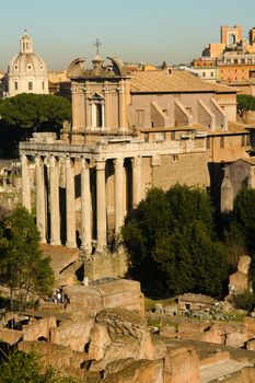 Ruins of Faustina Temple, Rome, Lazio, Italy