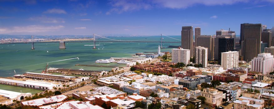 San Francisco Ferry Building on the bay, San Francisco Bay, San Francisco, California, USA