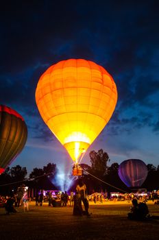 CHIANG MAI - DECEMBER 7: Unidentified people on display at The Thailand International Balloon Festival 2013 on December 7, 2013 in Chiang Mai, Thailand.