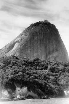 Scenic view of Sugar loaf mountain viewed from Guanabara Bay, Rio de Janeiro, Brazil.